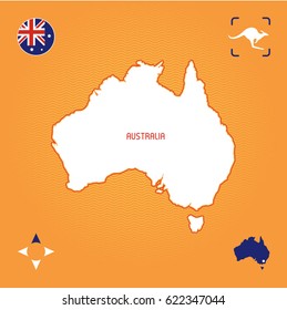simple outline map of australia