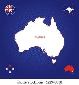 simple outline map of australia