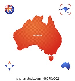 simple outline map of australia