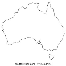 Simple outline map of Australia on a white background