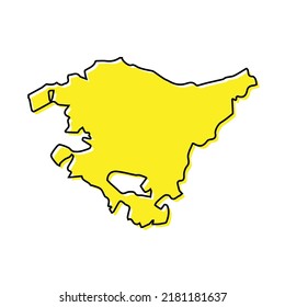 Simple outline map of Basque Country is a region of Spain. Stylized minimal line design