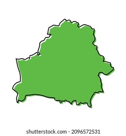 Mapa de esquema simple de Bielorrusia. Diseño de línea mínimo estilizado