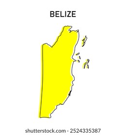 Simple mapa esquemático de Belice. Diseño de línea minimalista estilizado. mapa Vector