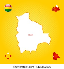 Simple outline map of Bolivia 