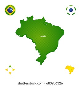 simple outline map of brazil