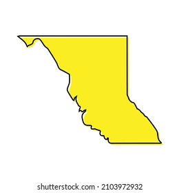 Eine einfache Umrisskarte von British Columbia ist eine kanadische Provinz. Stilvolles minimales Liniendesign