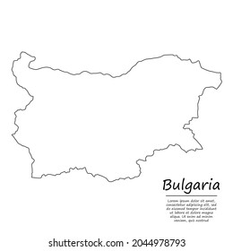 Mapa de esquema simple de Bulgaria, silueta vectorial en estilo de línea de esbozo