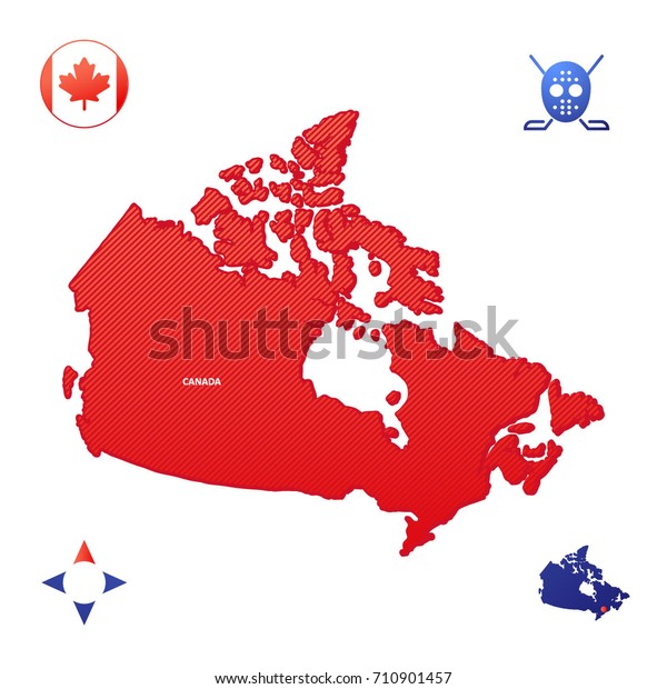 Simple Outline Map Canada Stock Vector (Royalty Free) 710901457