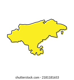 Simple outline map of Cantabria is a region of Spain. Stylized minimal line design