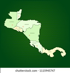 simple outline map of Central America