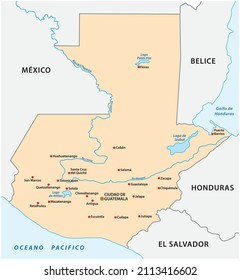 simple outline map of the central american state of Guatemala