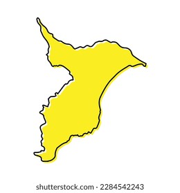 Simple outline map of Chiba is a prefecture of Japan. Stylized minimal line design