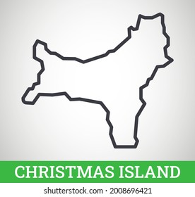 Simple outline map of Christmas Island. Vector graphic illustration.