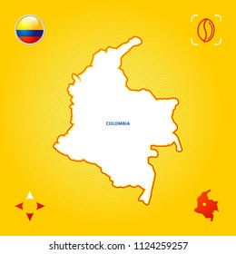 Simple outline map of Colombia