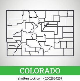 Simple outline map of Colorado, America. Vector graphic illustration.