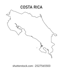 Simple outline map of costa rica. map vector	