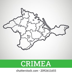 Simple outline map of Crimea. Vector graphic illustration.