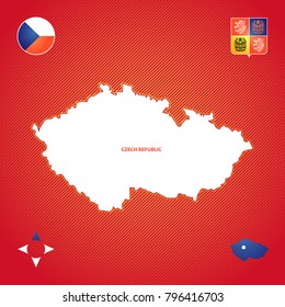 simple outline map of Czech Republic