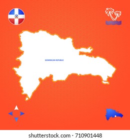 simple outline map of Dominican Republic