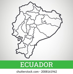 Simple outline map of Ecuador. Vector graphic illustration.