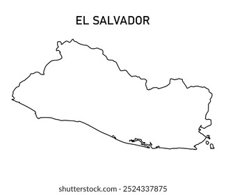 Simple outline map of el salvador, map vector. 