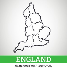Simple outline map of England. Vector graphic illustration.
