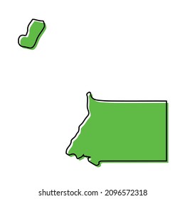 Mapa de esquema simple de Guinea Ecuatorial. Diseño de línea mínimo estilizado