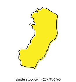 Simple outline map of Espirito Santo is a state of Brazil. Stylized minimal line design
