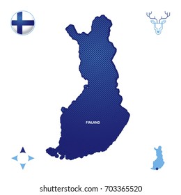 simple outline map of finland