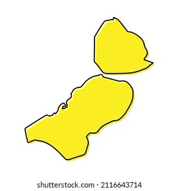 Simple outline map of Flevoland is a province of Netherlands. Stylized minimal line design