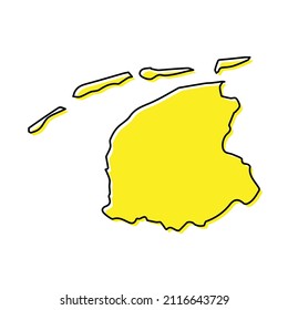 Simple outline map of Friesland is a province of Netherlands. Stylized minimal line design