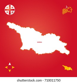 simple outline map of georgia