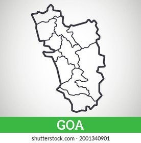 Outline Map Of Goa Simple Outline Map Goa Vector Graphic Stock Vector (Royalty Free)  2001340901 | Shutterstock