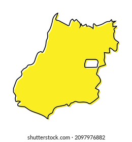 Mapa de esquema simple de Goias es un estado de Brasil. Diseño de línea mínimo estilizado