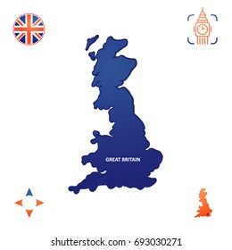 simple outline map of great britain