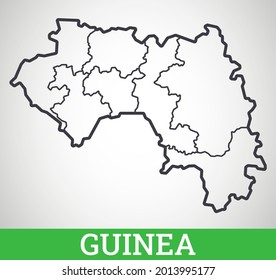 Simple outline map of Guinea. Vector graphic illustration.