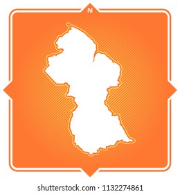 simple outline map of Guyana 