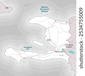 Simple outline map of Haiti coloring page