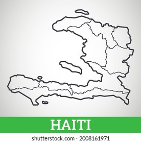 Simple outline map of Haiti. Vector graphic illustration.