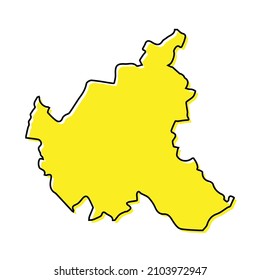 Simple outline map of Hamburg is a state of Germany. Stylized minimal line design