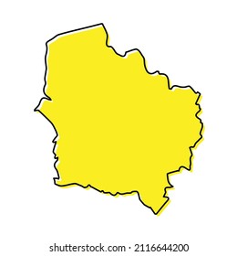 Simple outline map of Hauts-de-France is a region of France. Stylized minimal line design