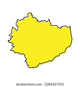 Die einfache Umrisskarte des Heiligen Kreuzes ist eine Region Polens. Stilvolles minimales Liniendesign