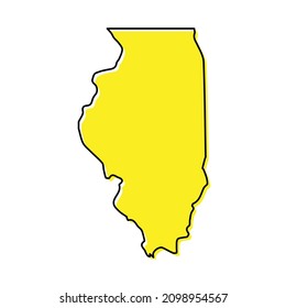 Simple Outline Map Illinois State United Stock Vector (Royalty Free ...