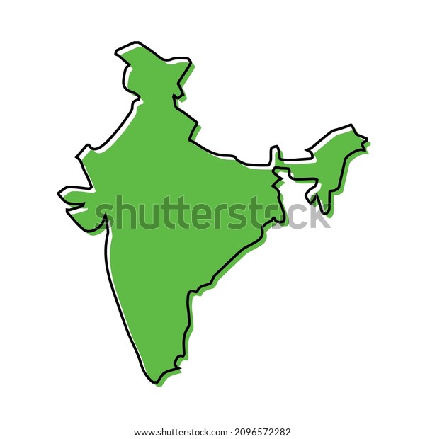 Simple Outline Map India Stylized Minimal Stock Vector (Royalty Free ...