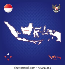 simple outline map of Indonesia
