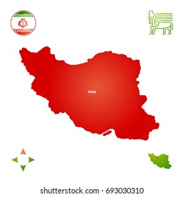 simple outline map of iran