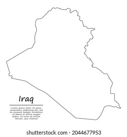 Simple Outline Map Iraq Vector Silhouette Stock Vector (Royalty Free ...