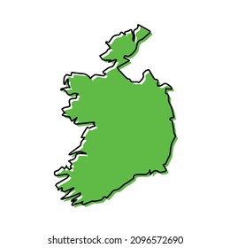 Einfache Umrisskarte von Irland. Stilvolles minimales Liniendesign