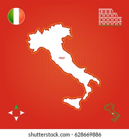 simple outline map of italy