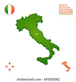 simple outline map of italy